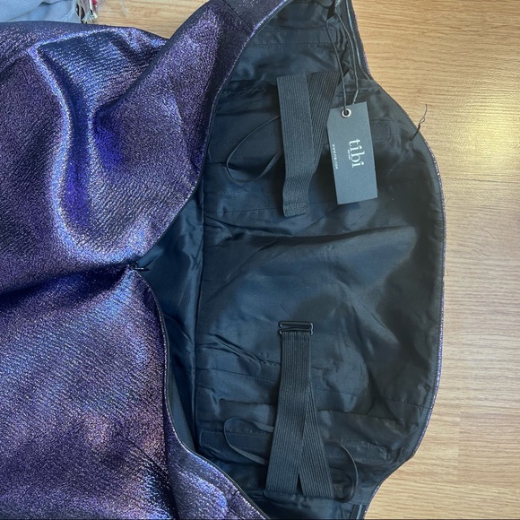 NWT Tibi chrome Purple Wool blend Strapless dress - Picture 2 of 7